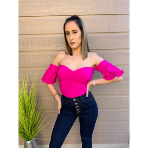 Off Shoulder W/Volume SLV Top