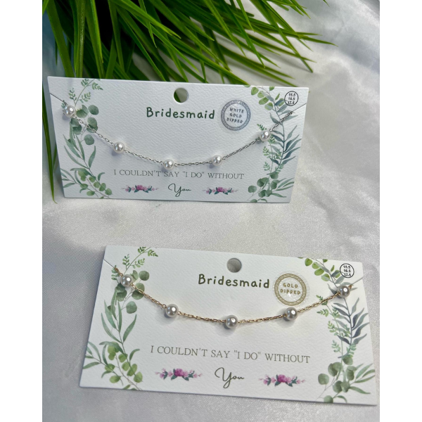 Gold Dipped Pearl Station Necklace
