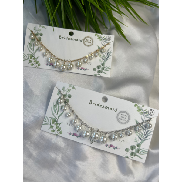 Gold Dipped Drooped Pearl Necklace