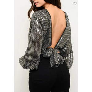 Long Sleeve Tube Sequins Top
