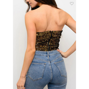 Sleeveless Tube Sequins Top